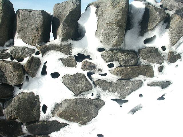 Holes in the snow &copy; Lesley Close 2005