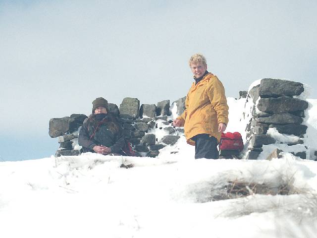 Michael and Lesley on top of Great Shunner Fell © Lesley Close 2005