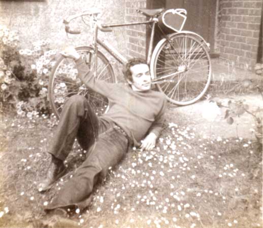 John resting beside his bike at Stanley Hill